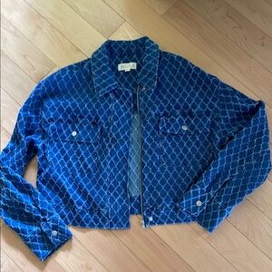 Marled Jean Jacket with Luxe Quilted Texture GORGEOUS cropped style large